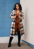 CASUAL PLAID COAT - KHAKI