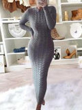 PURE KNITTED DRESS - GREY